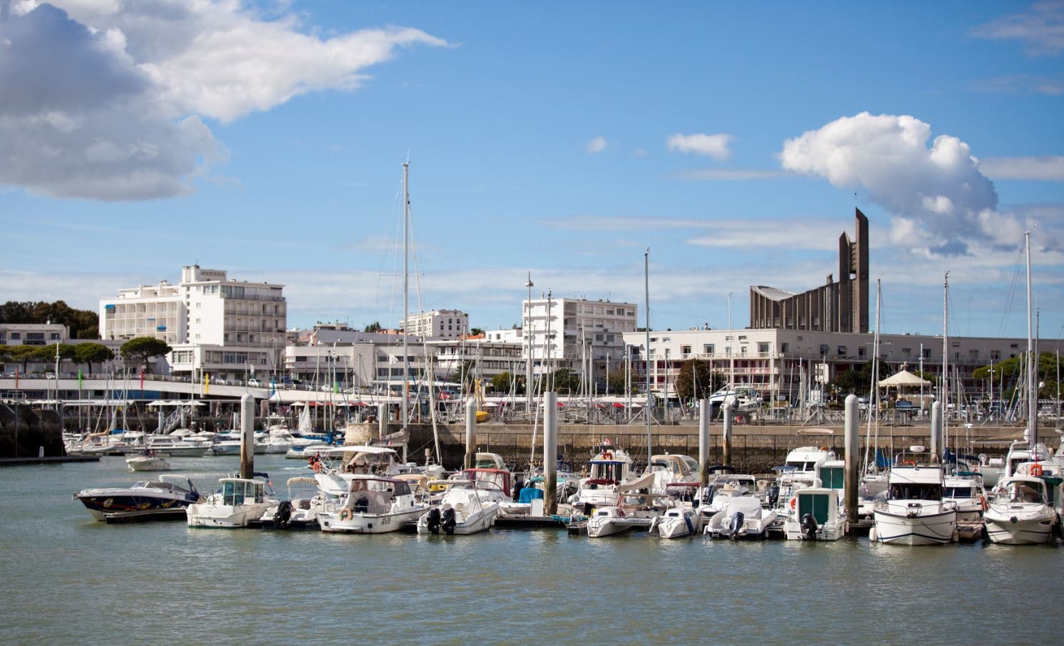 The harbour and the modernist church of Royan
