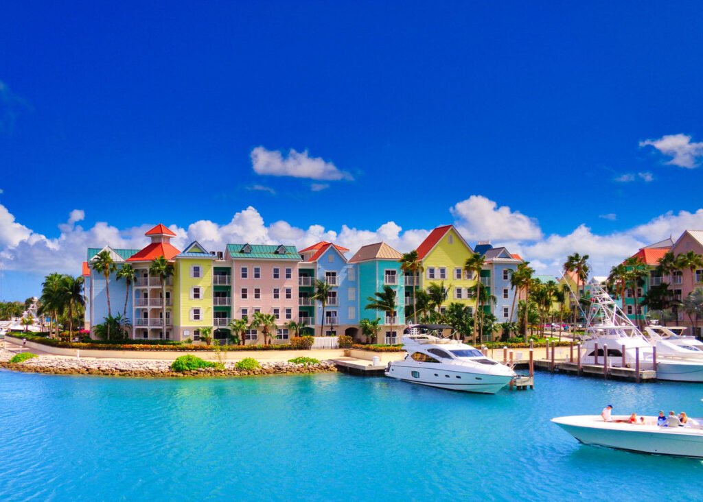 Maisons colorées à Nassau bahamas