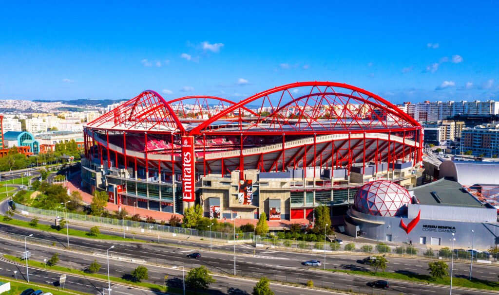 Vue aérienne sur le stade de football de Benfica Lisbonne
