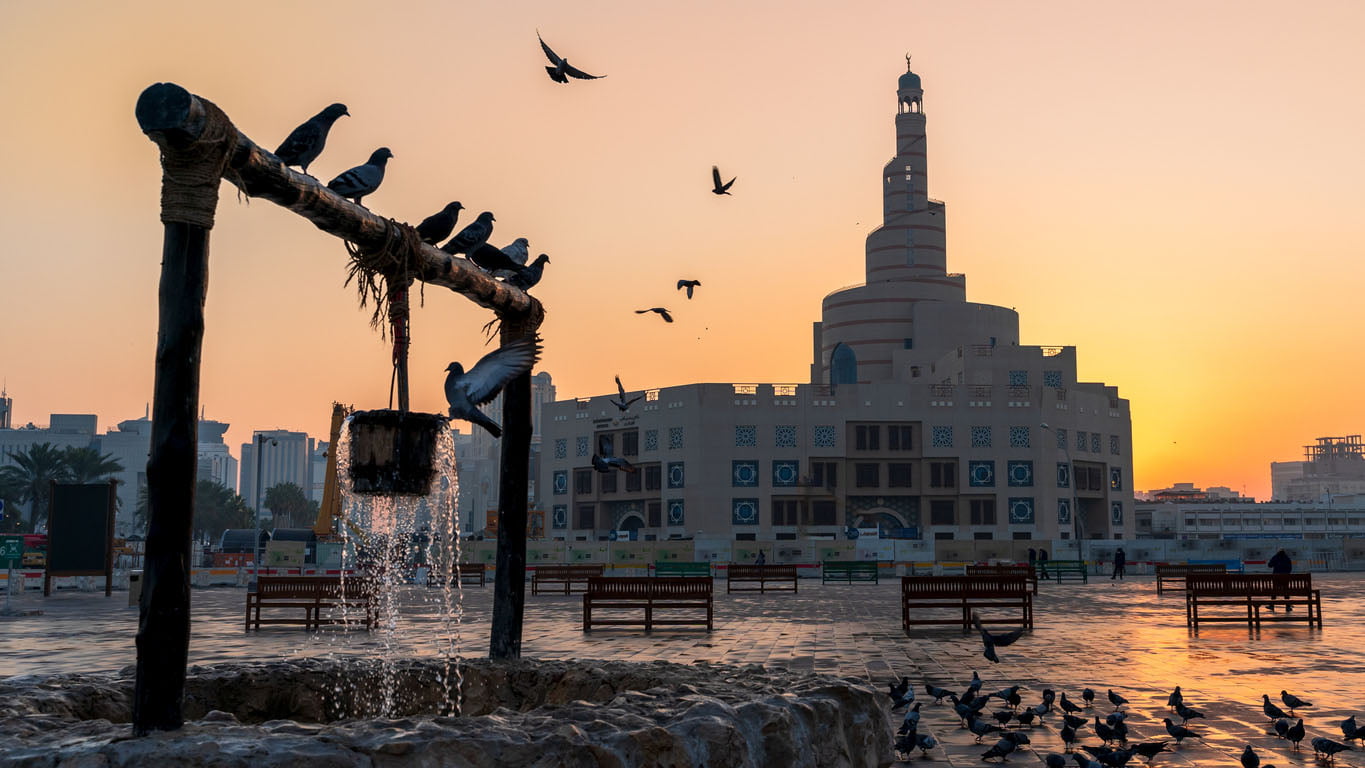 Bâtiment historique dans le district de Souq Waqif à Doha, Qatar