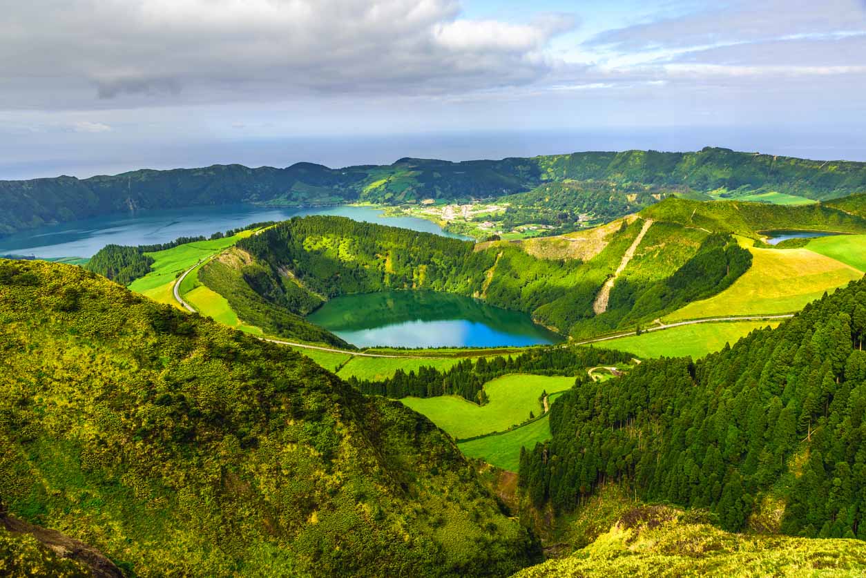 View From Miradouro Boca Do Inferno To Sete Citades, Azores, Portugal