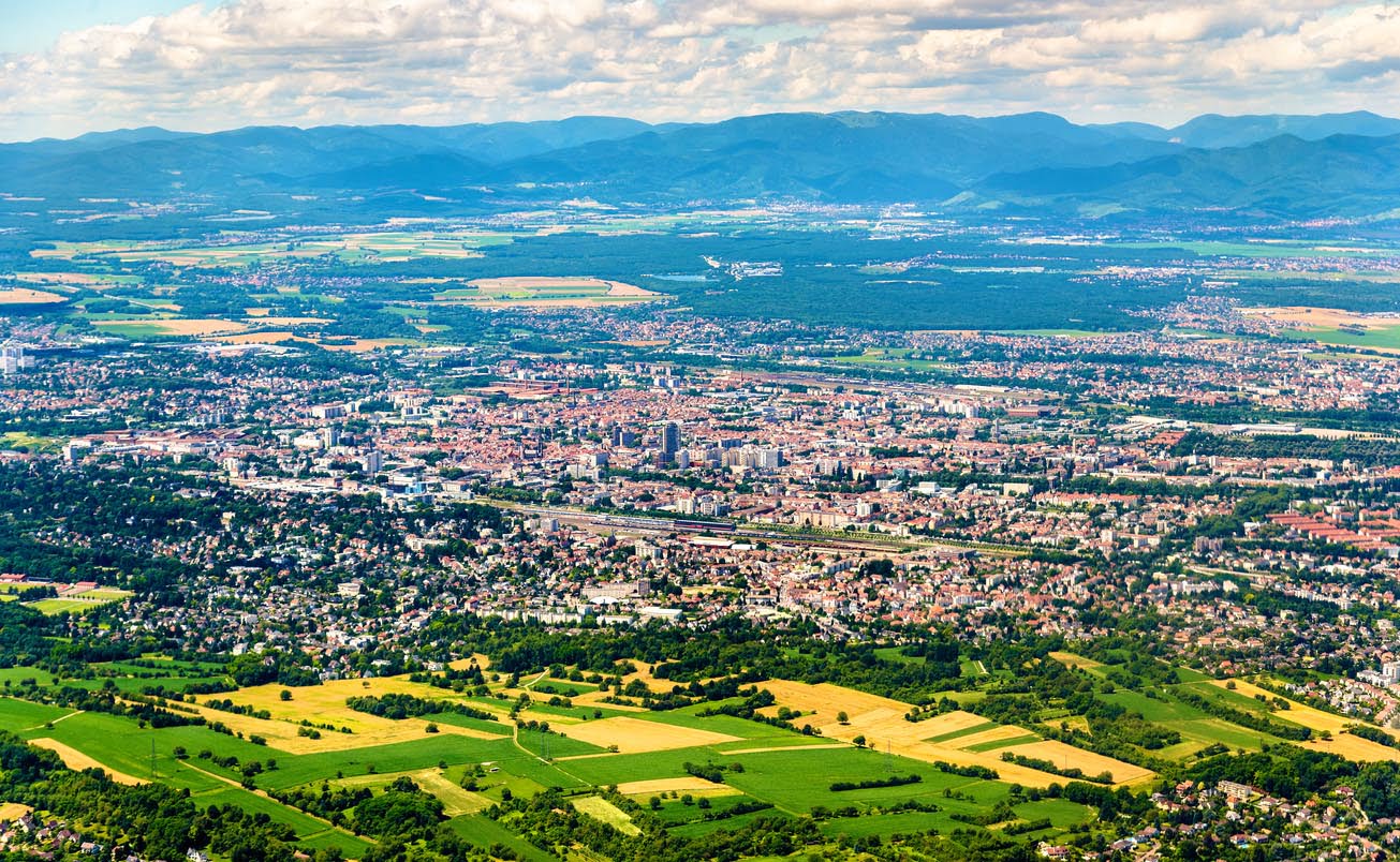 Vue aérienne de Mulhouse - Haut-Rhin