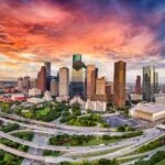 Houston Texas Etats Unis Drone Skyline Aerial Panorama